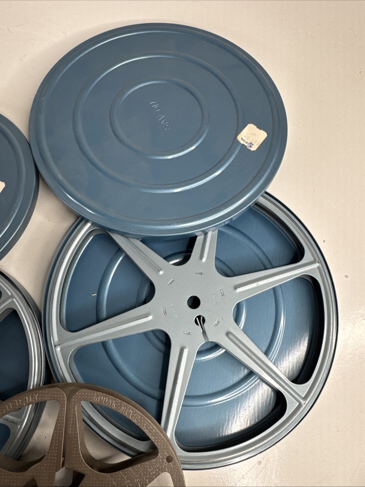 3 Vintage 5″ 6″ 7″ 8MM Scherer Kodak Metal Film Canisters Empty Reels USA MADE