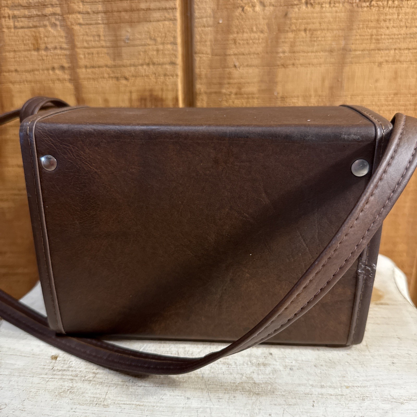 Vintage Brown Vinyl Camera Bag Camera Case Retro