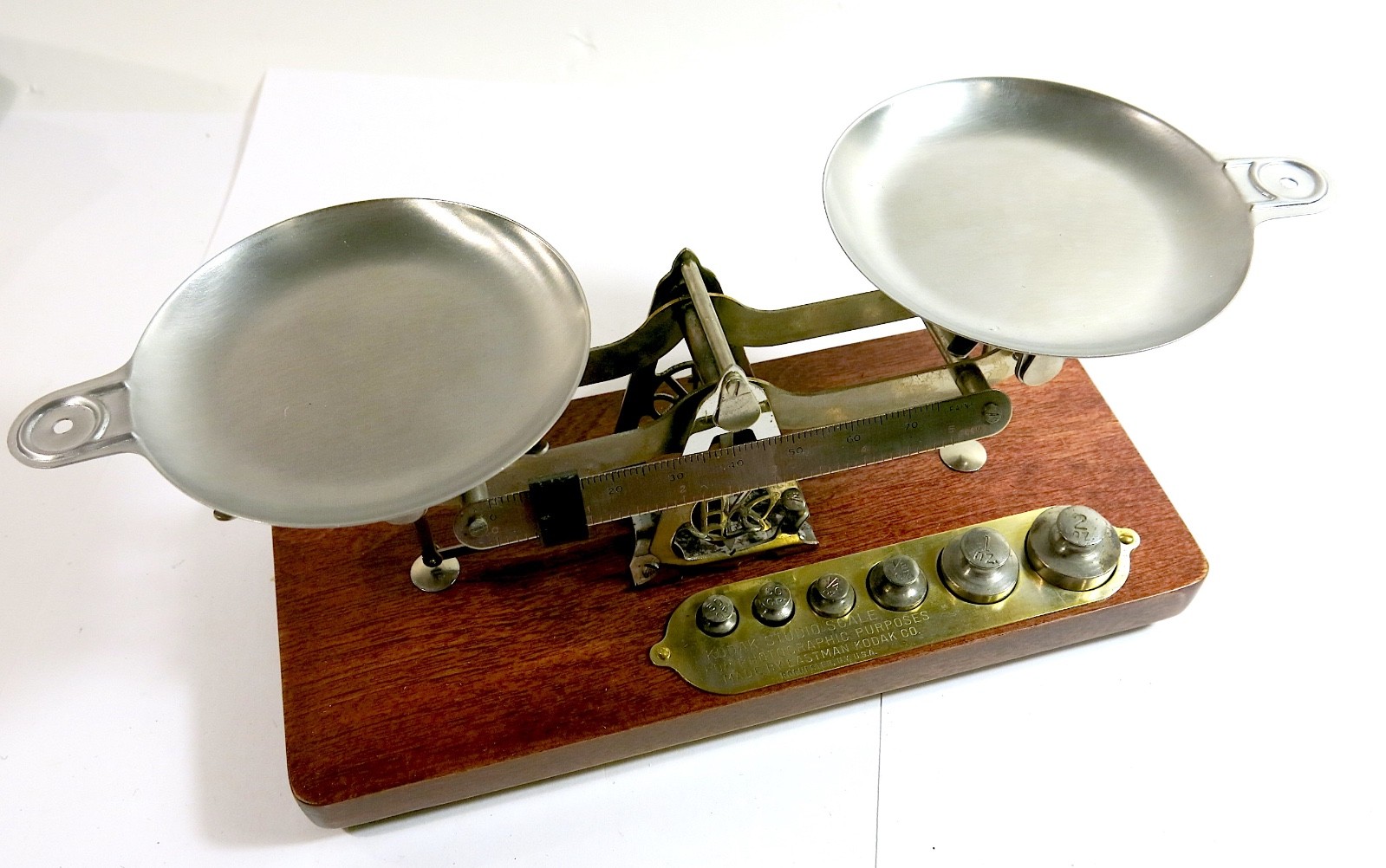 Antique Kodak Studio Scale with Weights & Box — Refinished Base plus New Feet