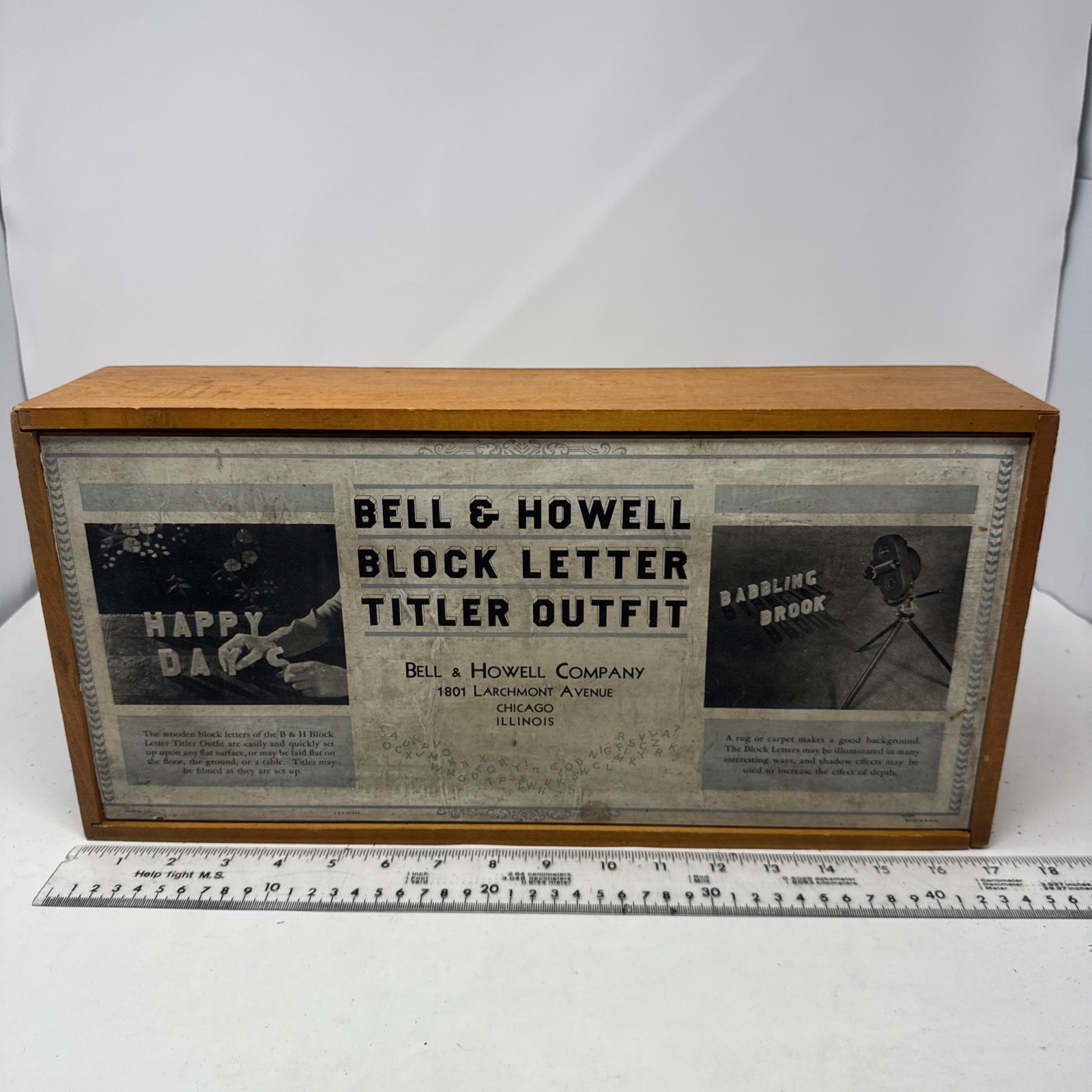 1940’s Bell & Howell Wood Block Letter Movie Titling Outfit *190+Pieces – W/Box