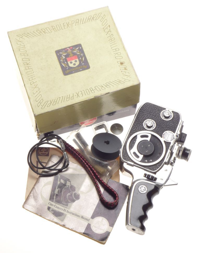 Paillard bolex b8 film cine camera Yvar 1:2.5 f=12.5mm ar lens accessories box