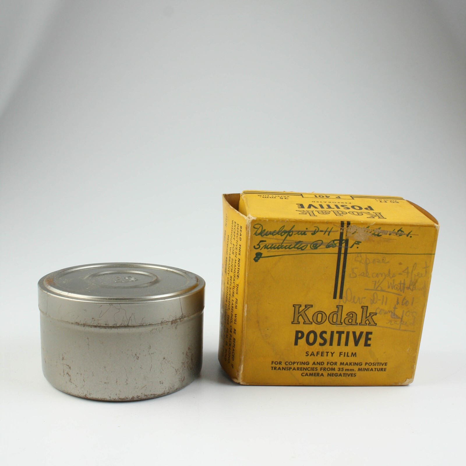 Kodak Positive Safety film – 35mm – Empty Box + Tin – Exp 1946 – Vintage Display