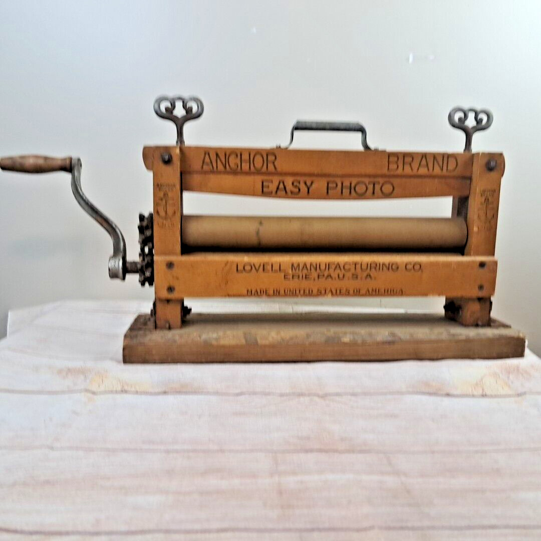 Antique Anchor Brand Easy Photo Wringer 316 Hand-crank Primitive Lovell Erie PA