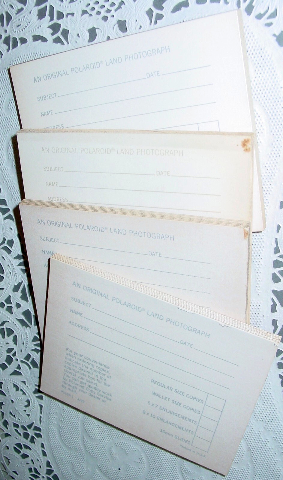 Vintage Polacolor Polaroid Instant Snap Shot Picture Print 32 Card Mounts Lot