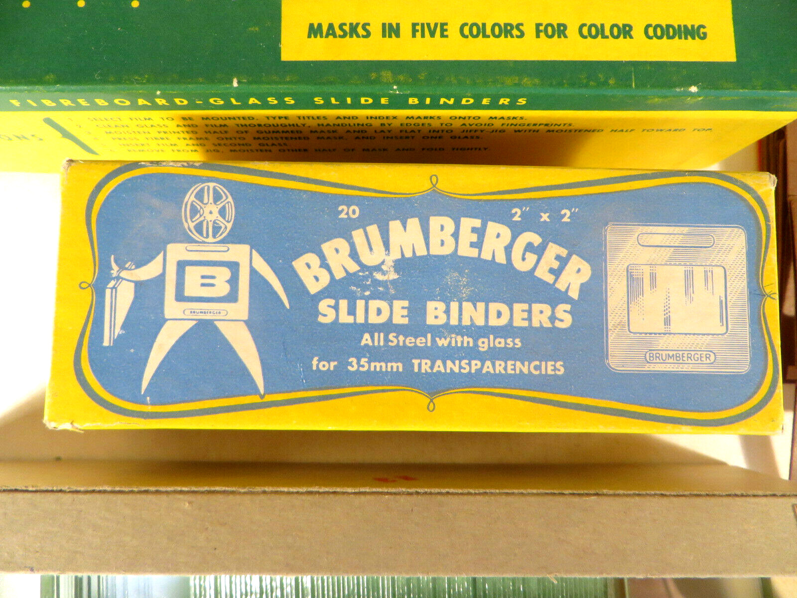Vintage Brumberger Metal Slide Binders & Esco 2×2 for 35mm w/Glass Large Lot