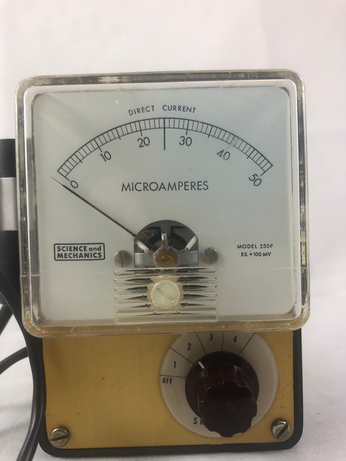 Science and Mechanics Magazine Model 250p Microamperes Light Meter F.S.=100MV