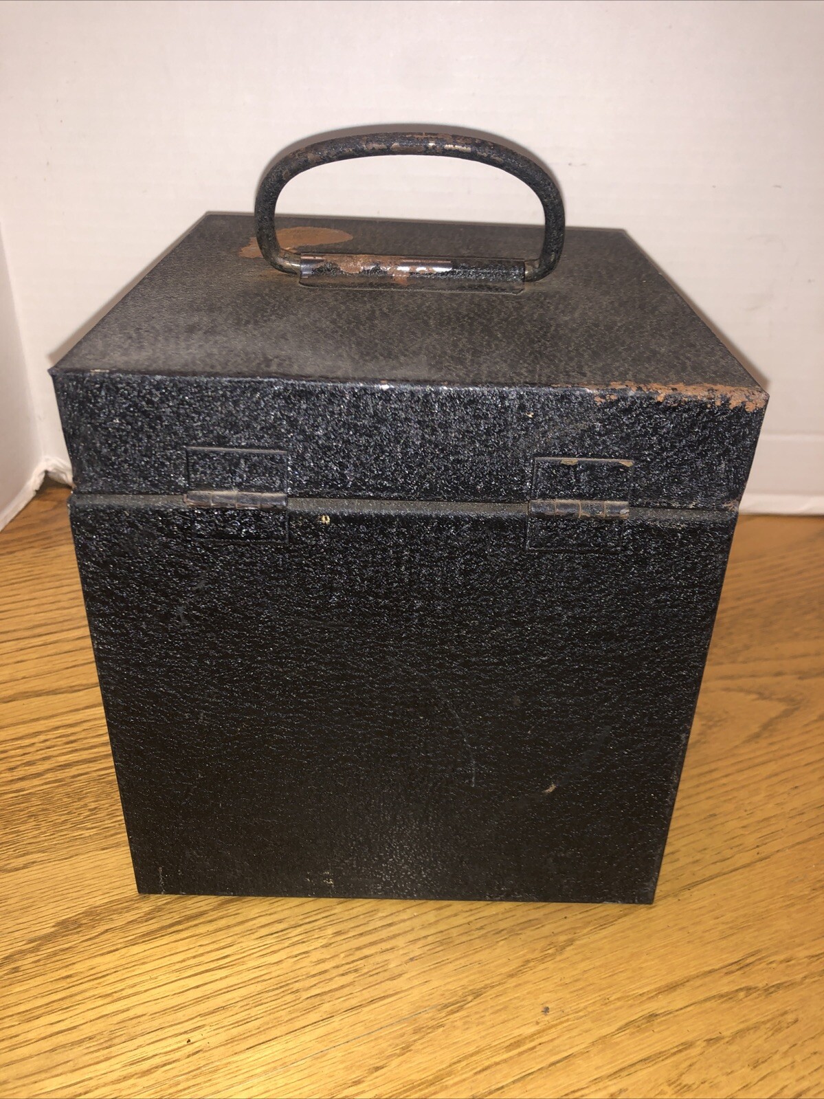 VINTAGE S-K TOOLS BLACK METAL FILM REEL BOX, CASE, TOOL BOX With Film Canisters