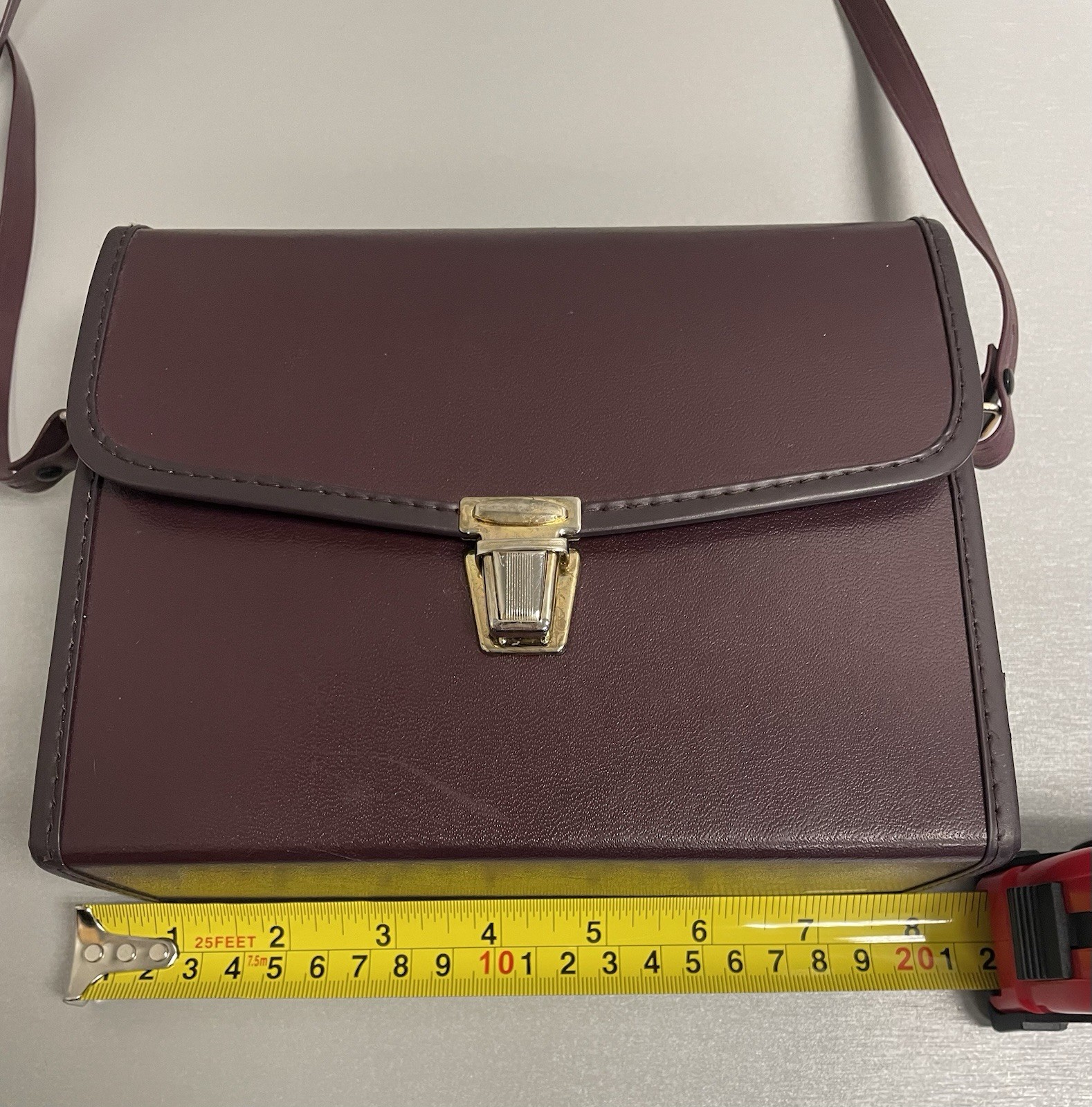Vintage Sears Binocular Case Hard Shell Burgundy Leatherette Made In Japan Rare