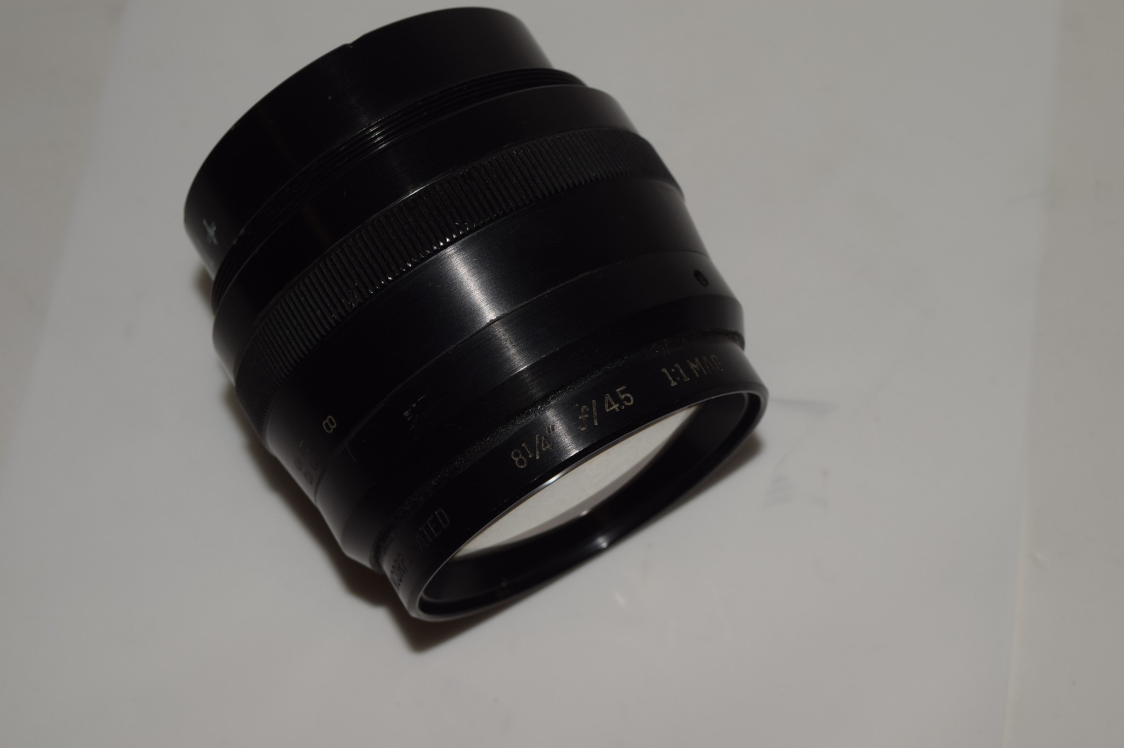 *TC*. BAUSCH & LOMB 8 1/4″ F/4.5 1:1 MAG CAMERA LENS MAR 1963 – VINTAGE (PSA18)