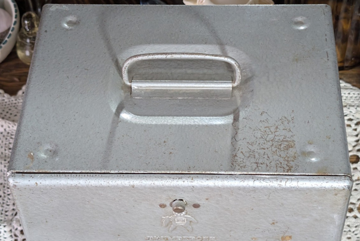 Vintage Brumberger Metal Industrial Film Storage Cabinet Box Case with Slots