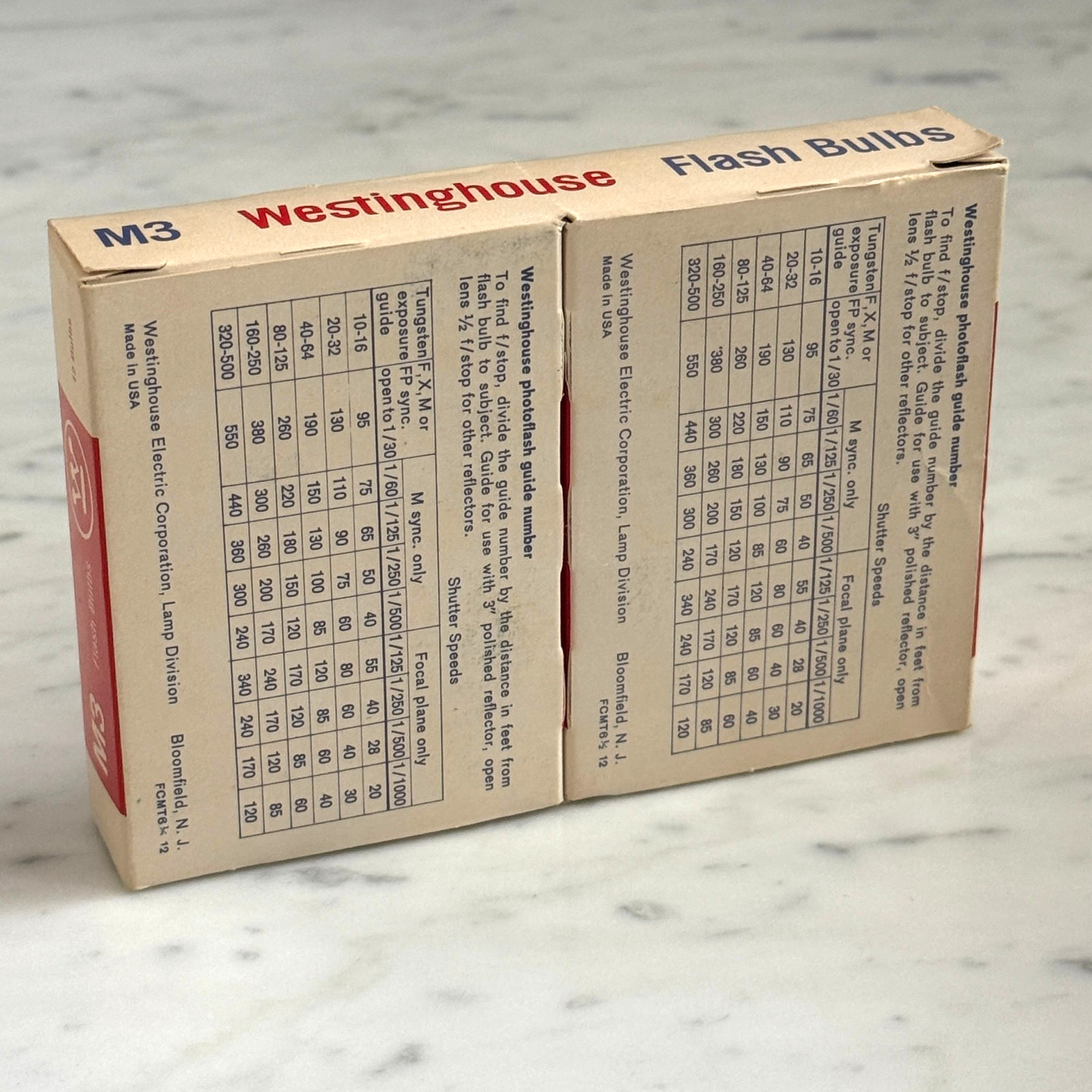Vintage Westinghouse M3 Flash Bulbs – 12ct Original Box – Color Balanced NOS