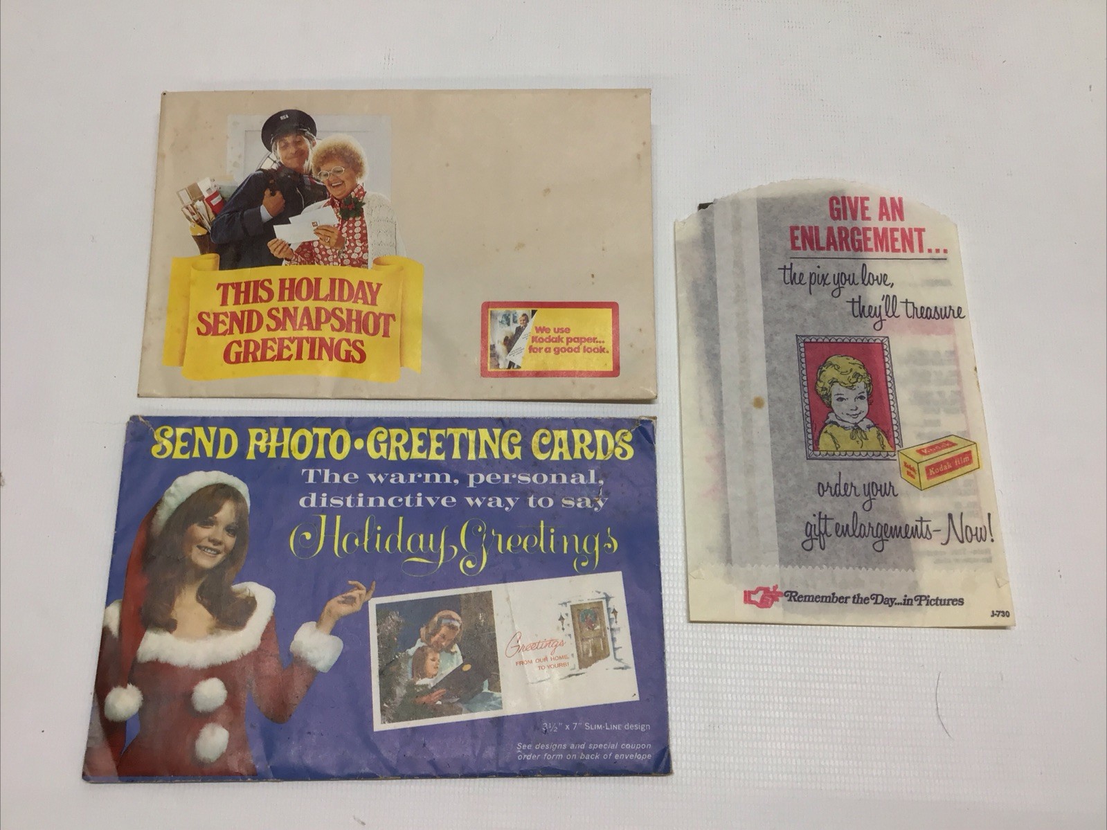 Vintage 1960/70s Film Development Photo Envelopes With Negatives Sleeve Holiday
