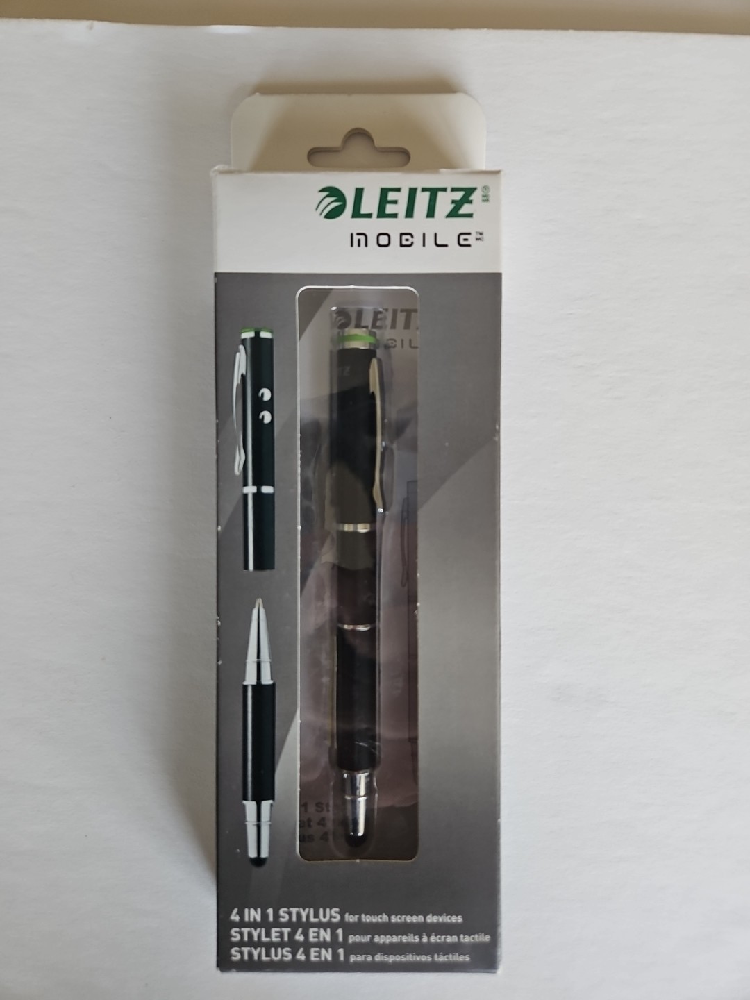 Leitz Mobile 4 in 1 Stylus for Touchscreen Devices 6600-02 New Sealed (Black)