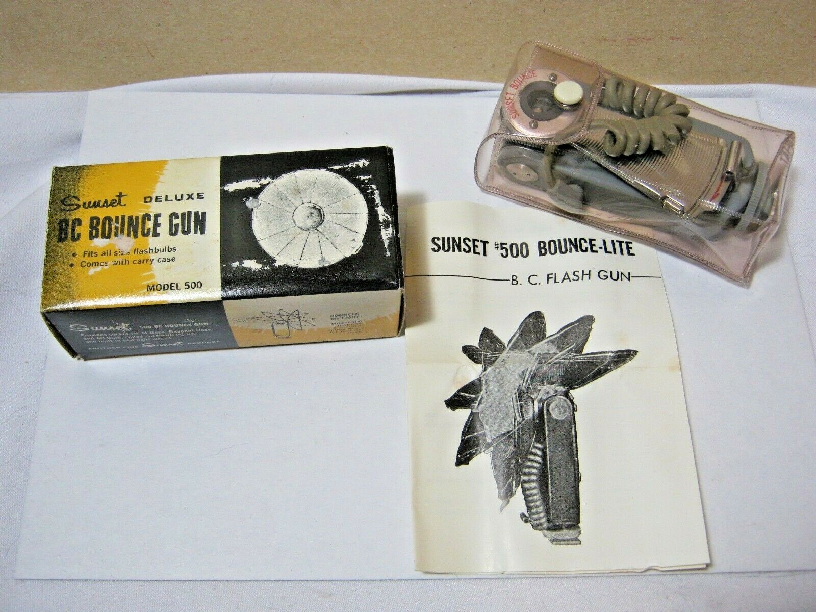Vintage Sunset BC Bounce Gun for Camera New Old Stock Model 500
