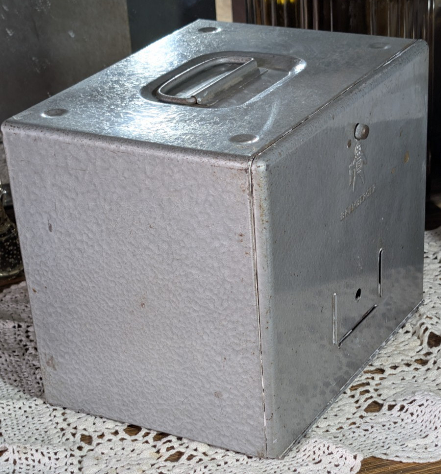 Vintage Brumberger Metal Industrial Film Storage Cabinet Box Case with Slots