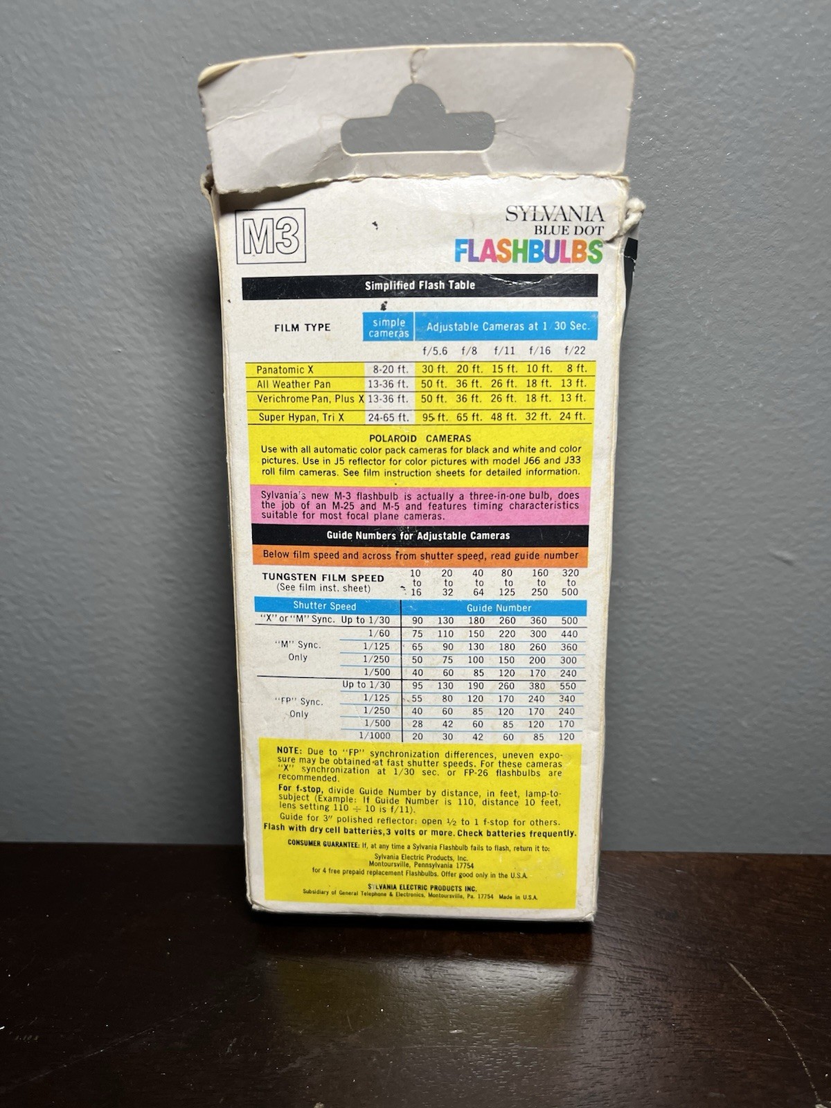 11 M3 Sylvania Clear Blue Dot Flashbulbs Original Box