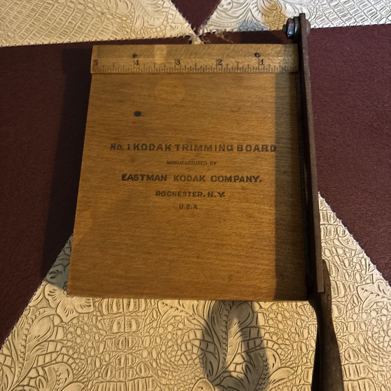 Vintage No. 1 Kodak Trimming Board Wood Negative Cutter Antique Photography Tool