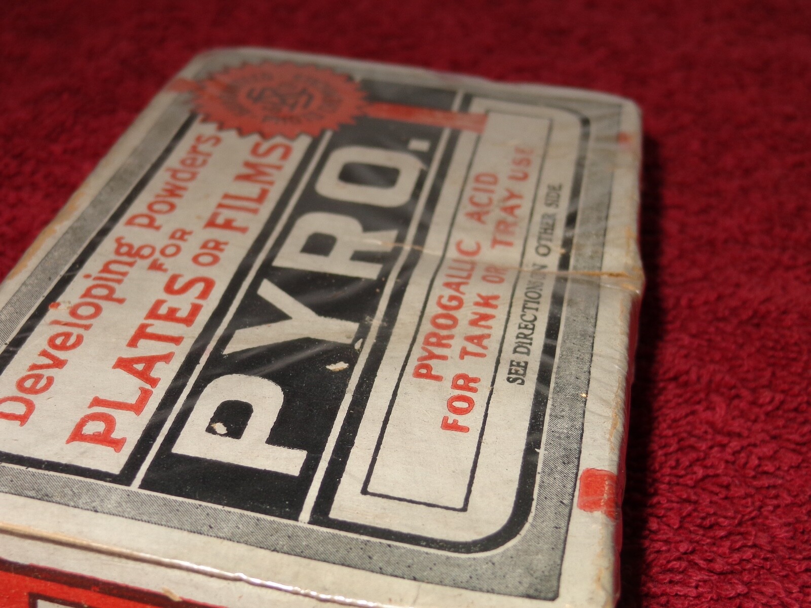 ANTIQUE 1910 PYRO NOS FILM DEVELOPING POWDER FOR A CAMERA! SEALED 115 YRS OLD B5