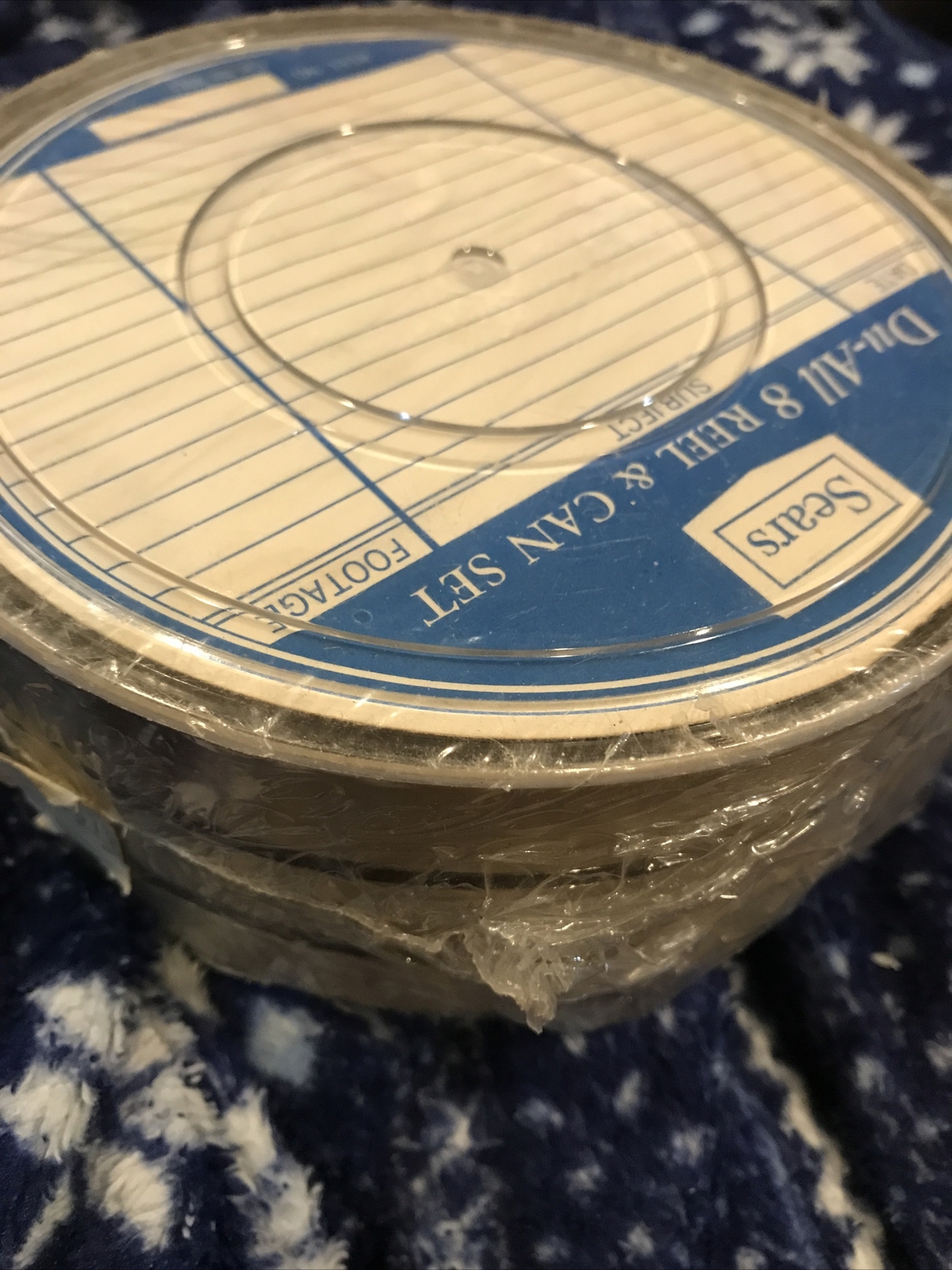 3 VINTAGE SEARS 200 FT 8MM REEL & CAN PAC NIP NOS