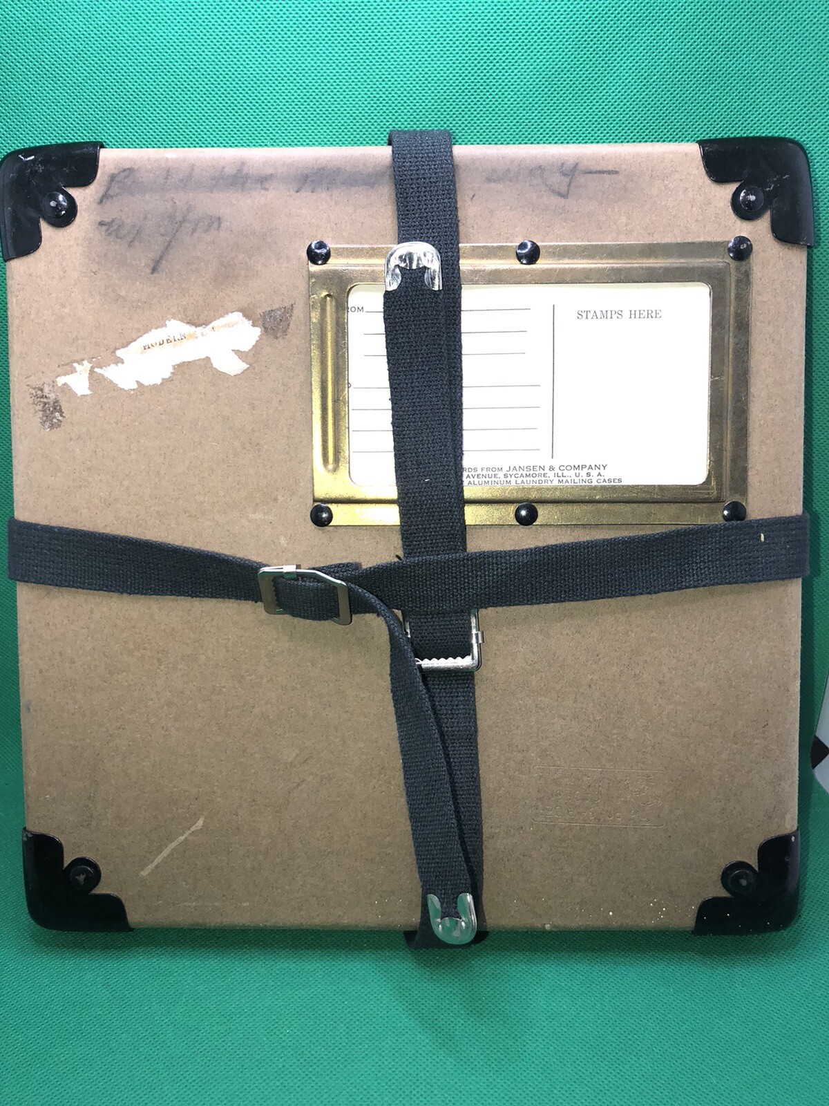 Pair Vintage Film Reel Cases Rough Rider Fiber Shipping Boxes w/ Straps