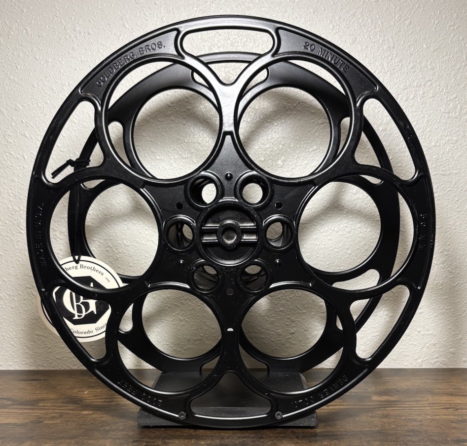 Goldberg Brothers Film Reel 15″ 35mm Theater Film Wine Rack Black
