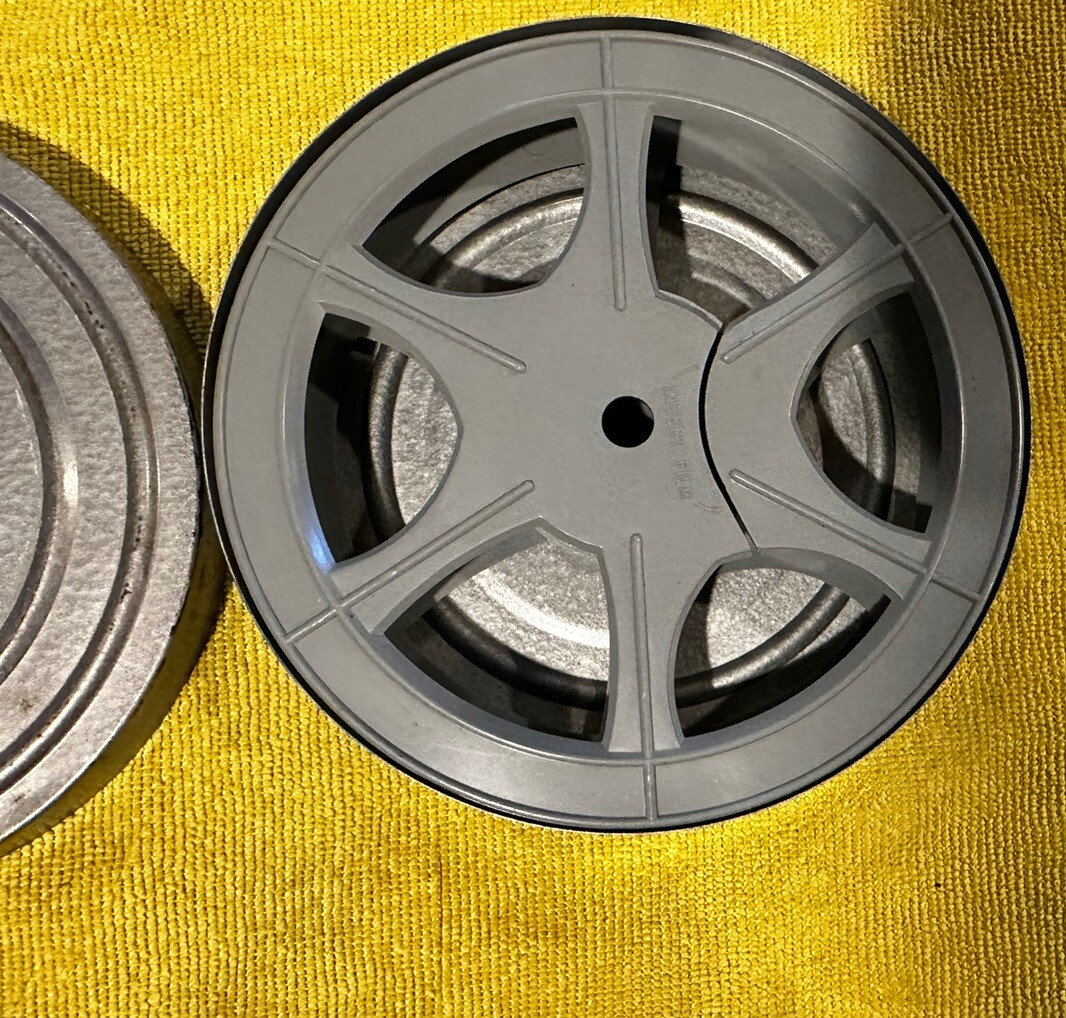 Vintage Metal 1940-50’s Movie Reel Case With Reel-Small
