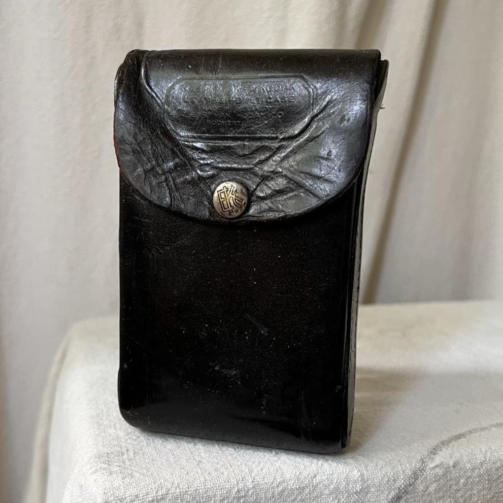Early 1900s Eastman Kodak Co. Dark Brown Leather Camera Belt Case