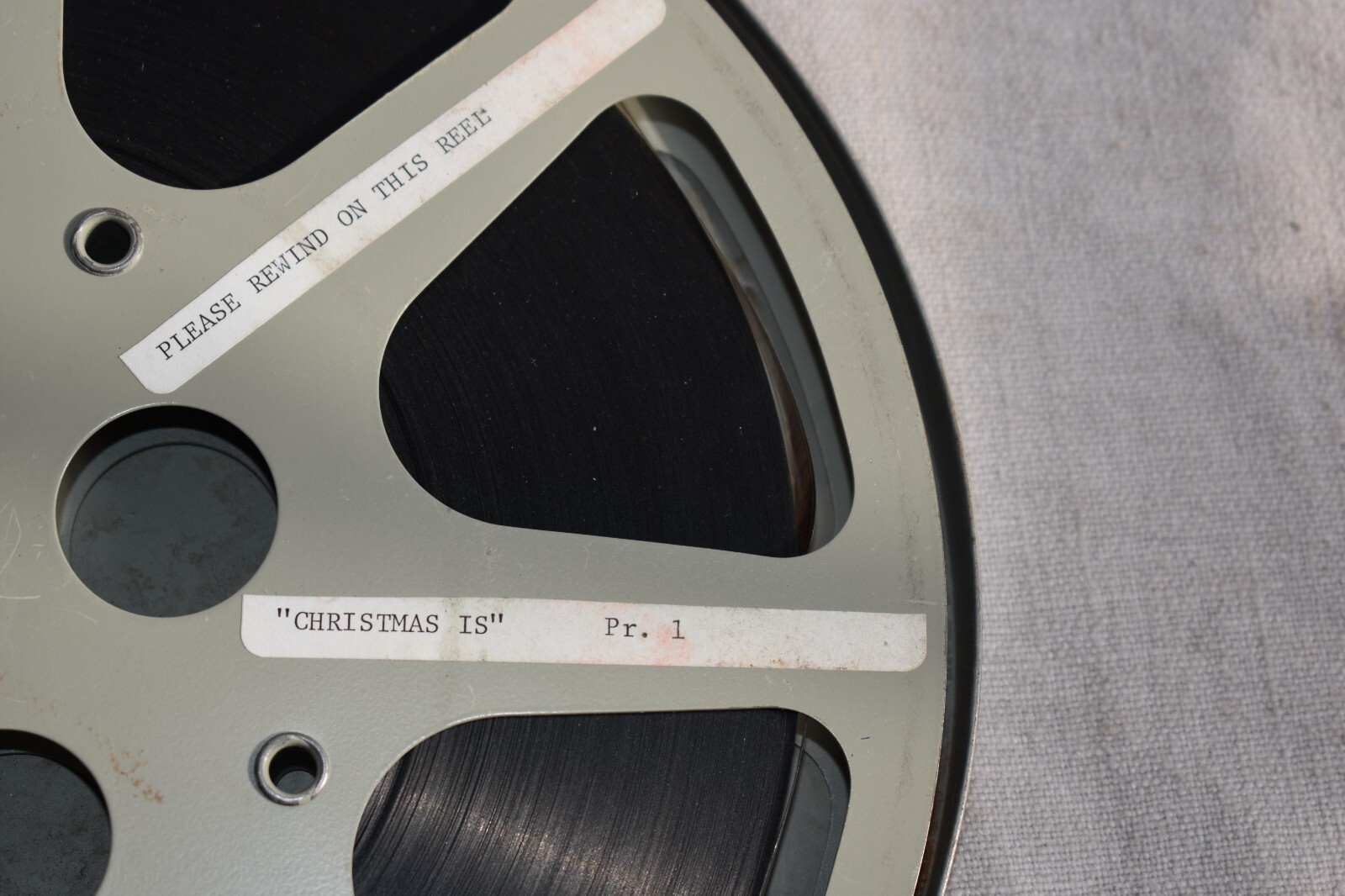 Vintage 16MM Film Christmas Is Lutheran Church Metal Can Top Only and Reel