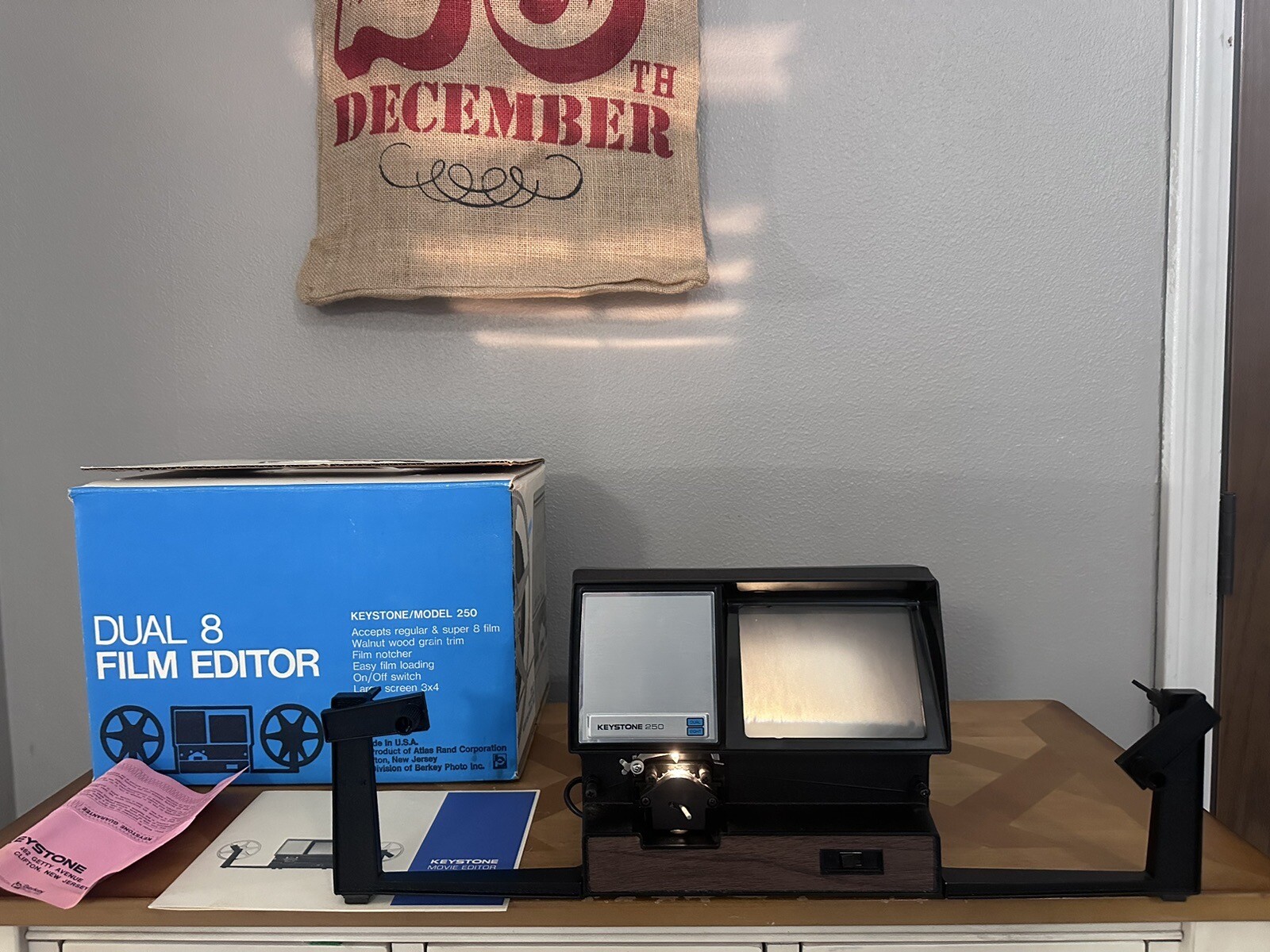 Dual 8 Film Editor, Keystone Model 250 W/ Original Box And Manual. Excellent!!