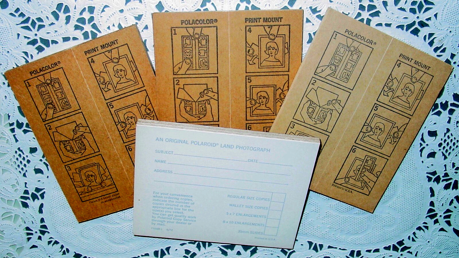 Vintage Polacolor Polaroid Instant Snap Shot Picture Print 32 Card Mounts Lot