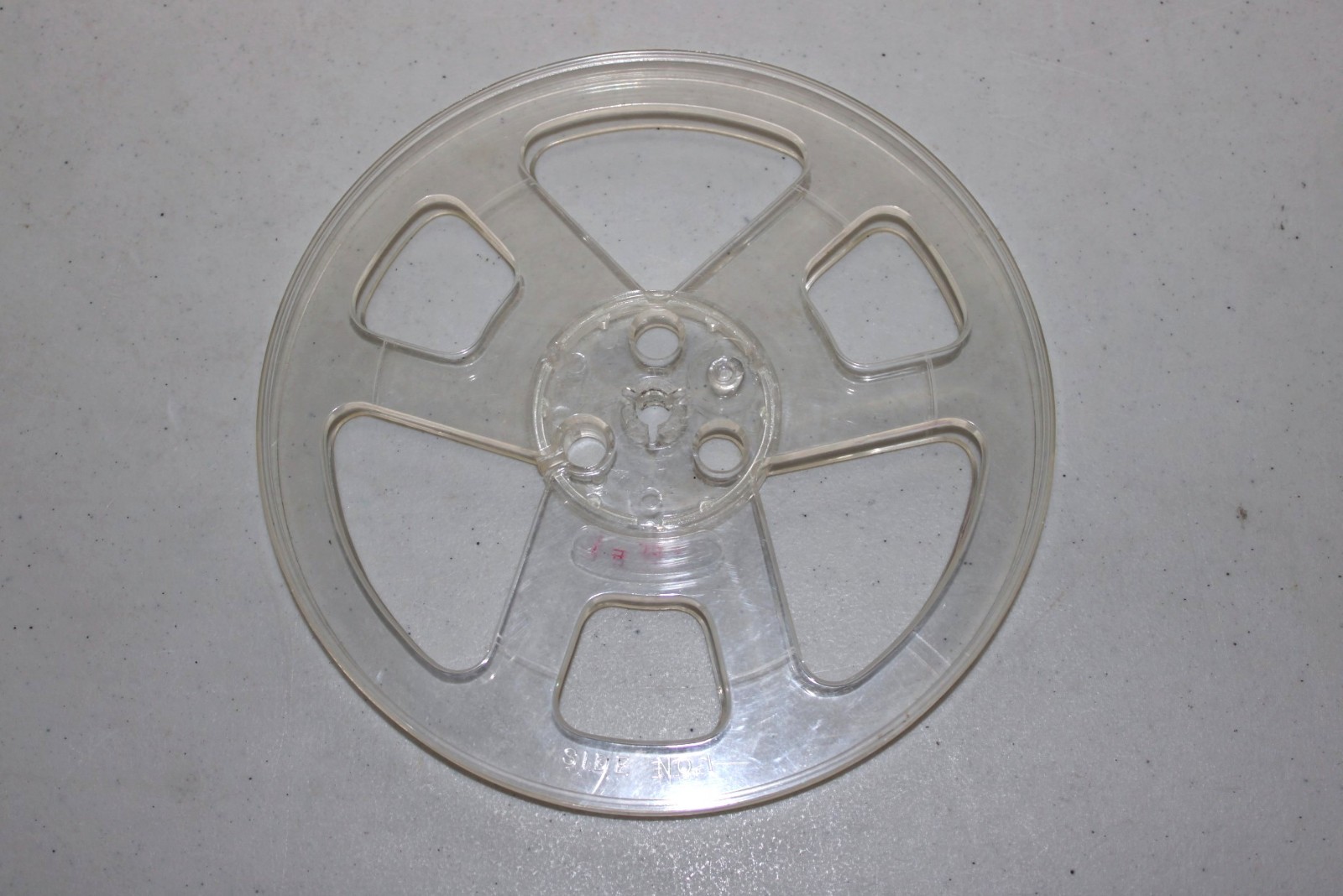 Vintage 7″ (Diameter) Blue Metal Film Canister Case w/ Emtpy Plastic Reel