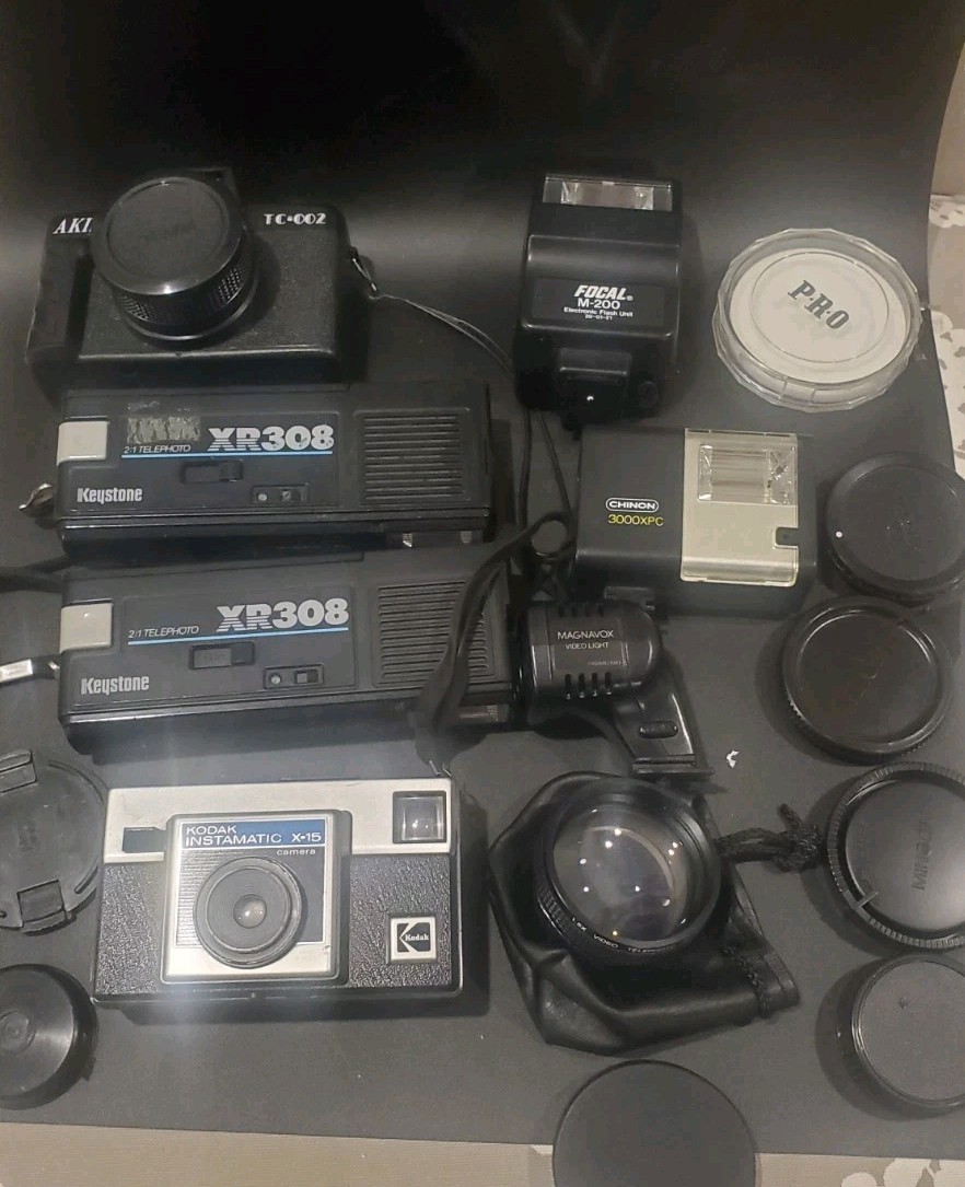 Lot Of Film Camera Photography Accessories Camera Lense Flash