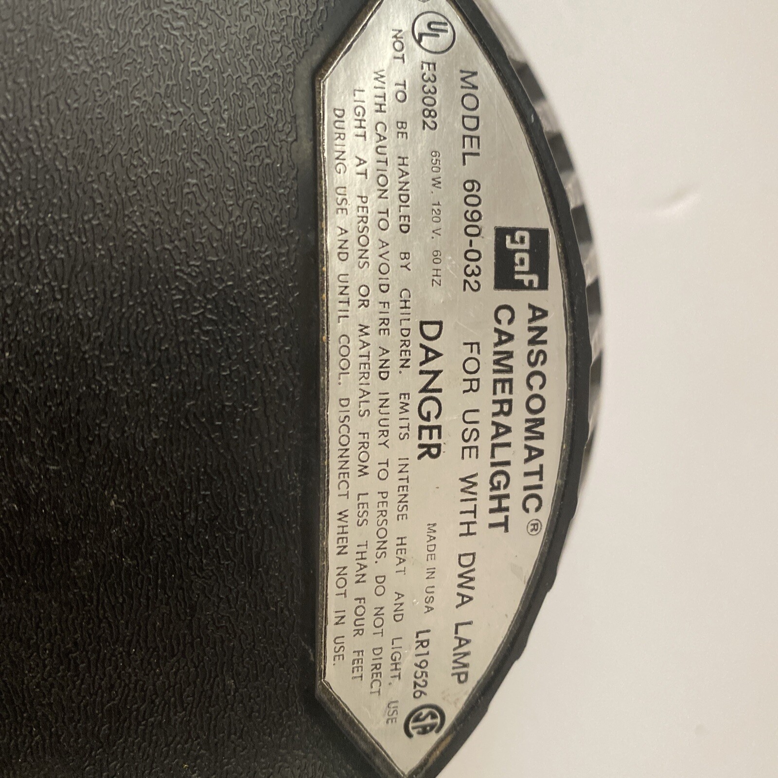 GAF Anscomatic Camera Light cameralight 6090-032 Vintage Works