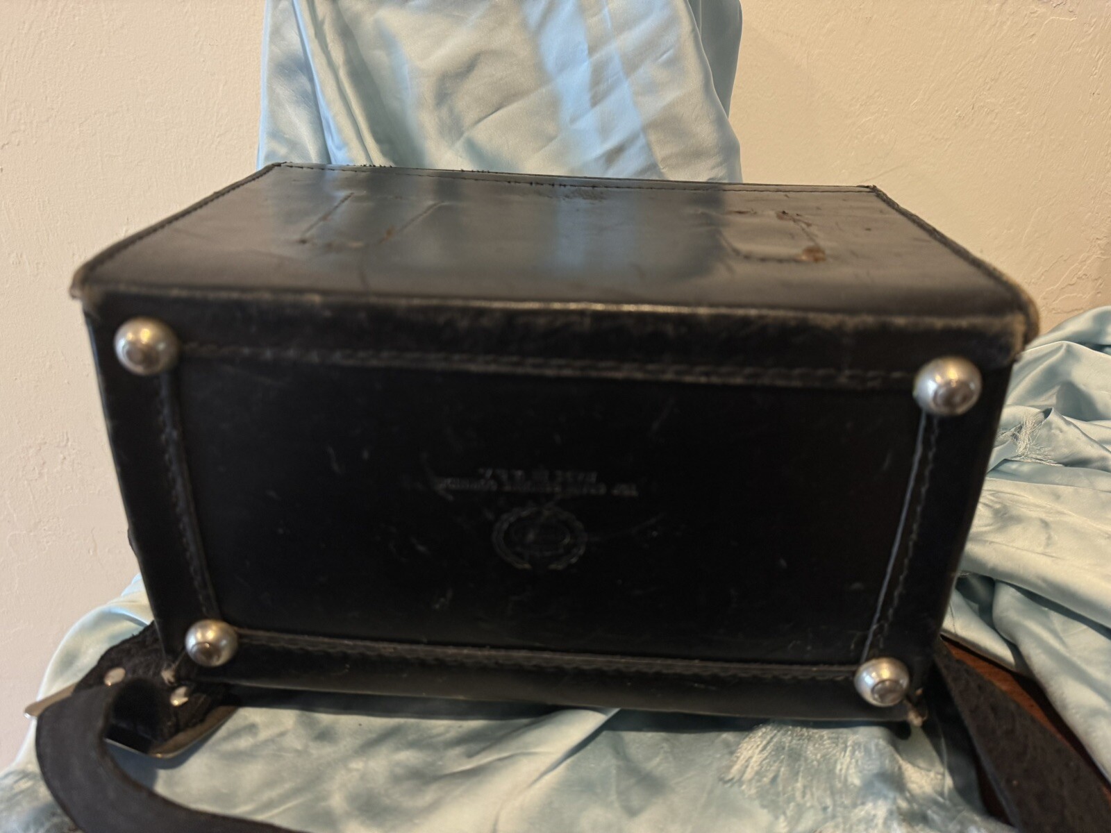 Vintage Coast Camera Case Black Genuine Cowhide Leather