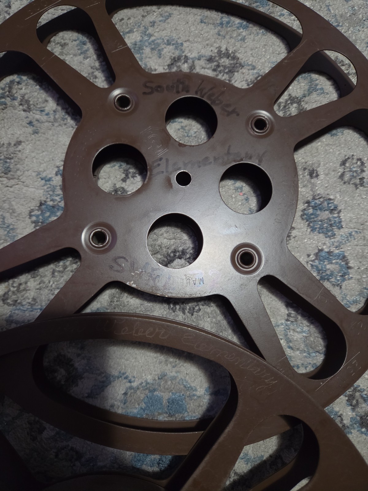Vintage Goldberg Bros. Brown Metal Film Reels 10.5″, Lot of 4, Made In USA