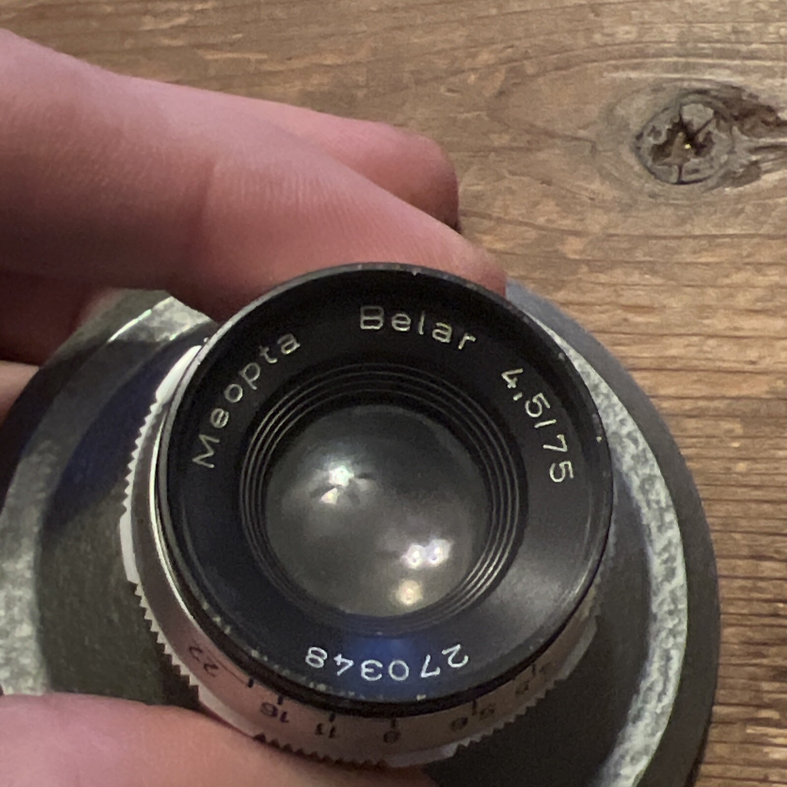 MEOPTA Belar 4,5 / 75 Vergrösserungsobjektiv Lens Objektiv+Gegenlichtblende Meop