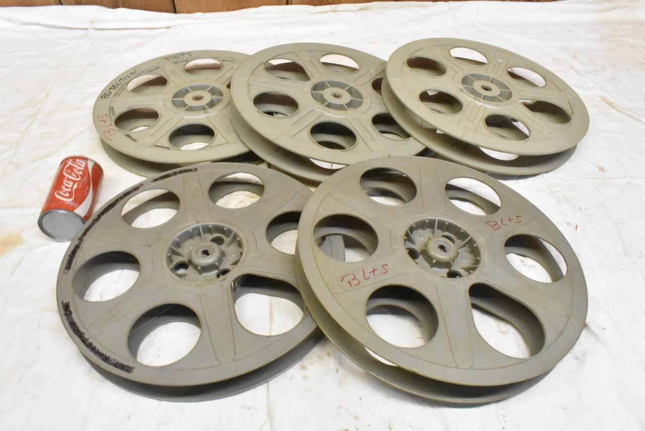 Lot of 5 Vintage 35 mm Movie Theater Film Reel Plastic 14.5″ Take Up Reels