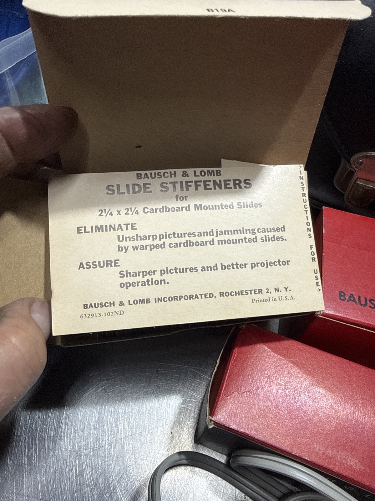 BAUSCH LOMB REMOTE CONTROL CORD IN ORIG. BOX With Several Slide Stiffeners