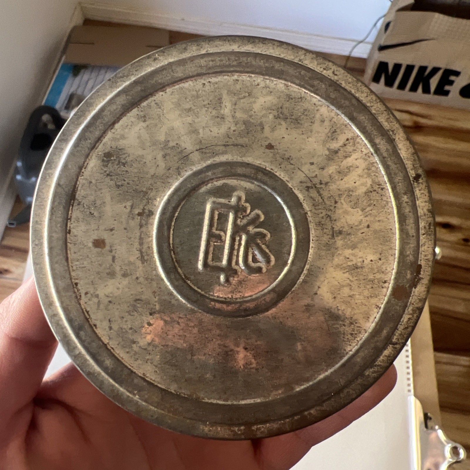 VINTAGE KODAK CANISTER TRI-X NEGATIVE SAFETY CAN EMBOSSED METAL 3.75″ ROUND