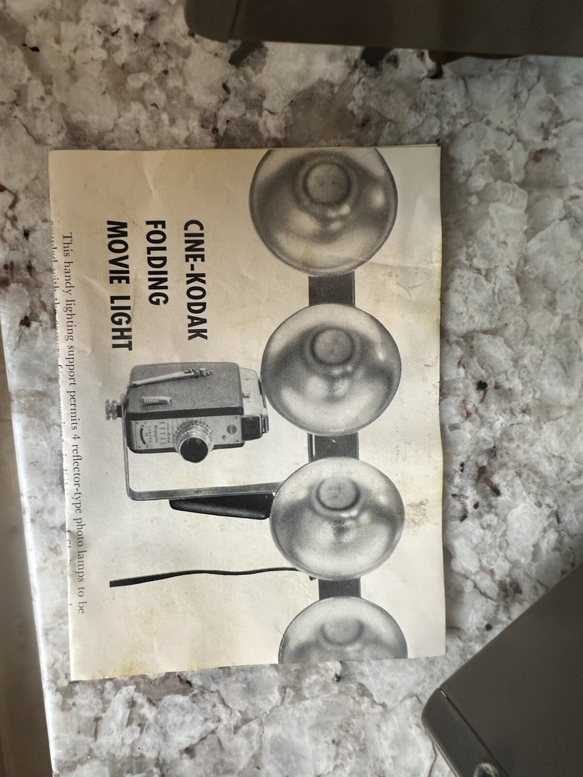 VTG Cine-Kodak Light Bar Folding Movie Light Electric Lamp Original Box Manual