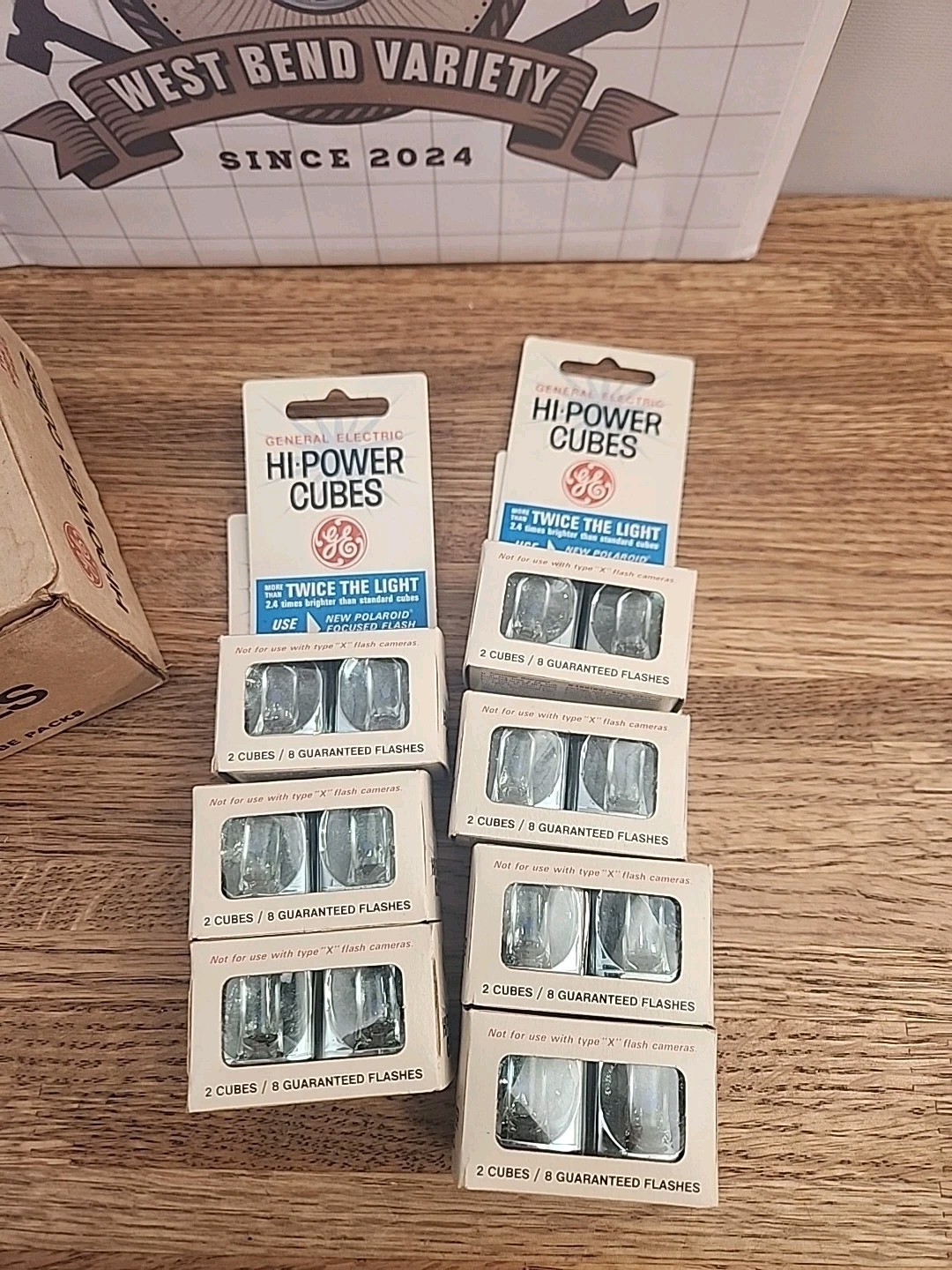 NOS General Electric Hi Power Camera Flash Cubes, 7 Packs Of 2