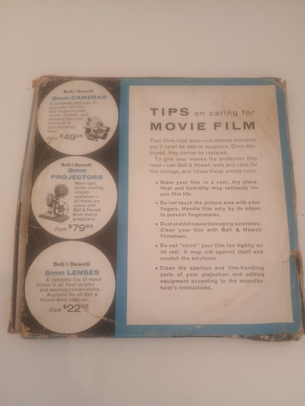 Bell & Howell 8mm Reel Can With film and Box Reel and Original Box 400 feet