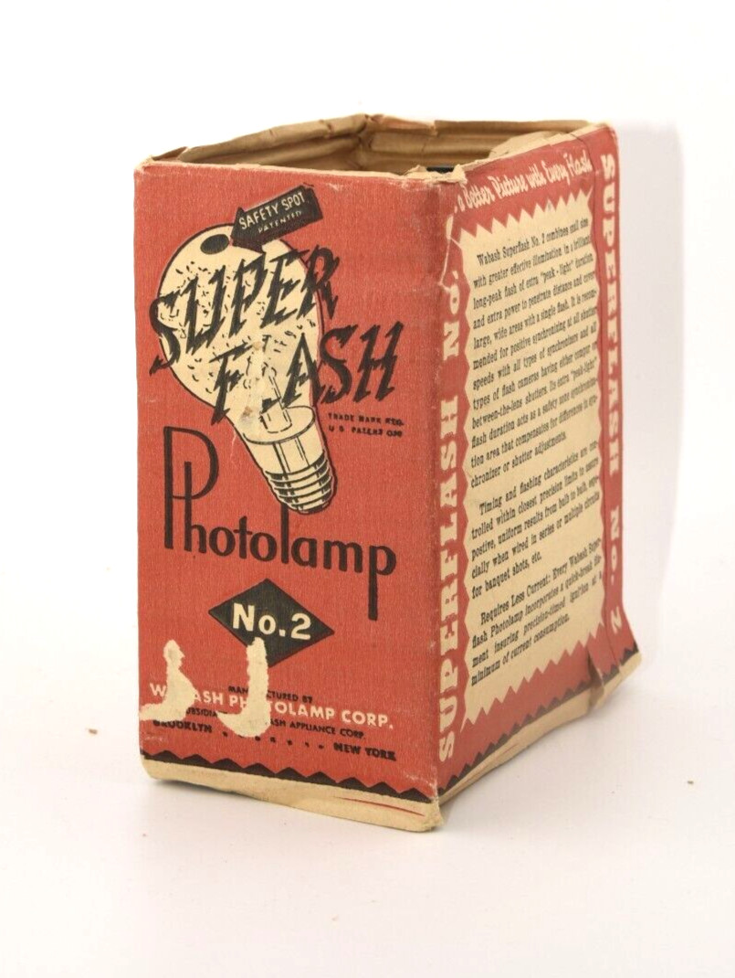Vintage Wabash NO. 2 Medium Peak flashbulbs – lot of 2 Bulbs