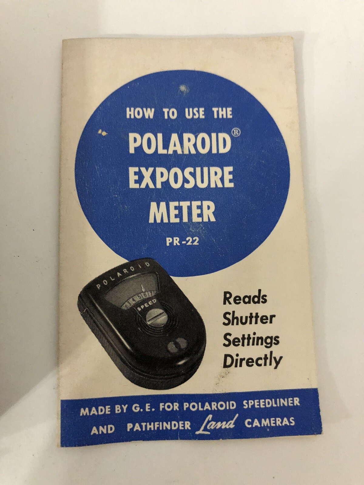 Vintage Polaroid Exposure Meter PR-22 W/Original Box & Manual General Electric