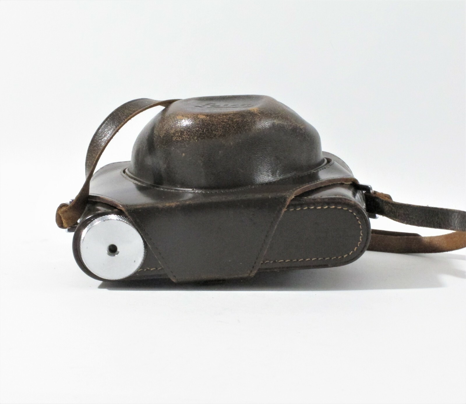 Leica Brown Hard Leather Camera Case w/Strap