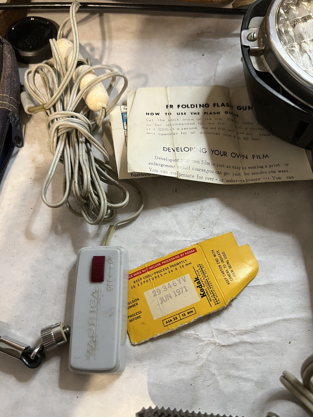 GE ACMELITE Attachment Bright Lamp Electric Tested Working, Leather Bag Vintage