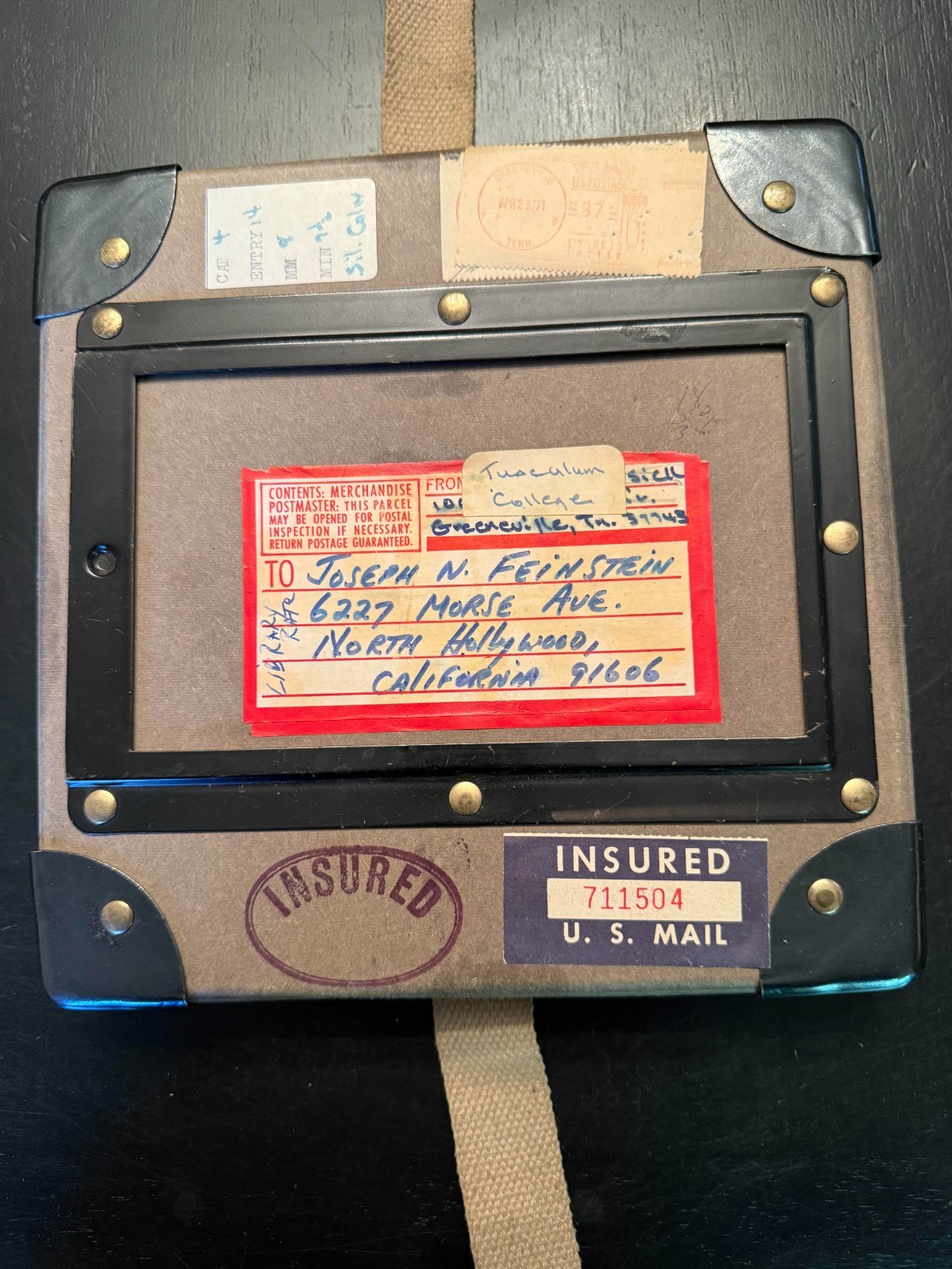 VTG 1971 8mm Film Reel Canister Case +8mm Movie Shipping Box Mailer Please READ