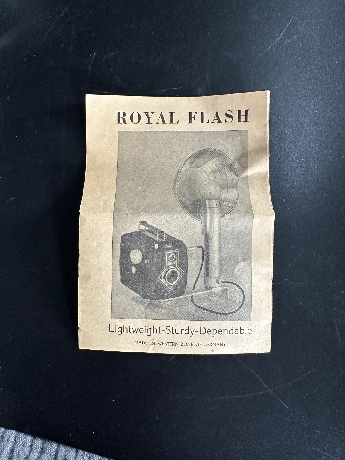 Vintage Aluminum Royal Flash + Manual Made in Western Zone of Germany Untested