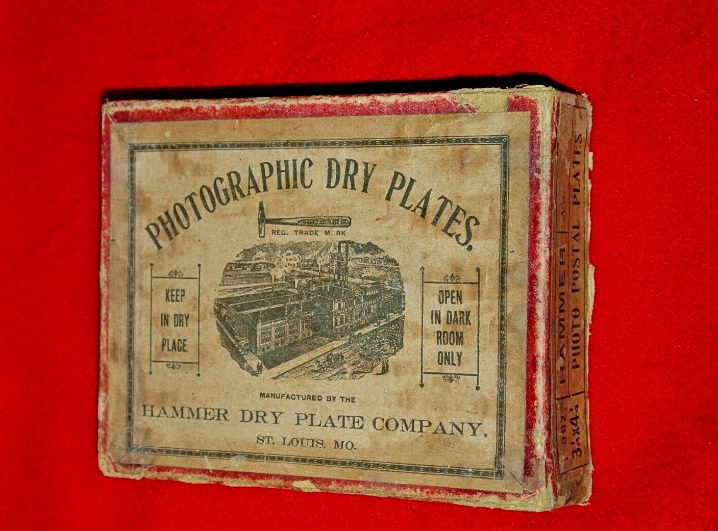 Vintage Hammer St Louis Mo Photographic Dry Plates 1 DOZ 12- 3 1/4 x 4 1/4