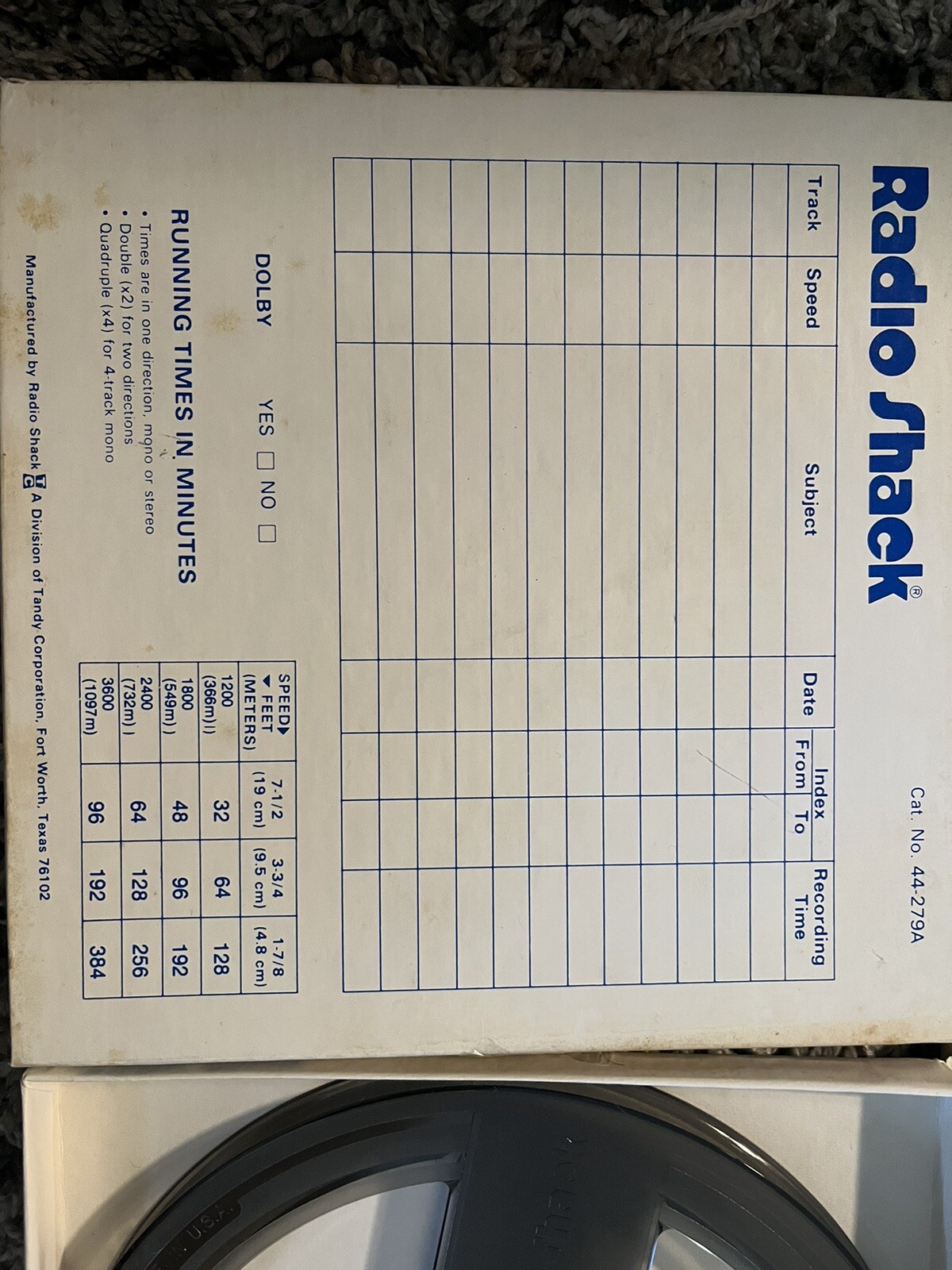 2x Vintage Radio Shack 7” Empty Tape Reel